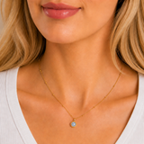 Gold Milgrain Birthstone Necklace
