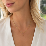 Gold Birthstone Paperclip Charm Necklace