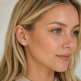 Silver Milgrain Birthstone Earrings