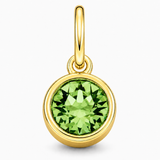Gold Crystal Charm Birthstone Necklace