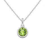 Silver Crystal Charm Birthstone Necklace