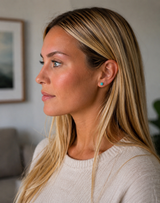 Silver Crystal Birthstone Stud Earrings