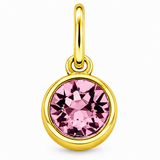 Gold Crystal Charm Birthstone Necklace