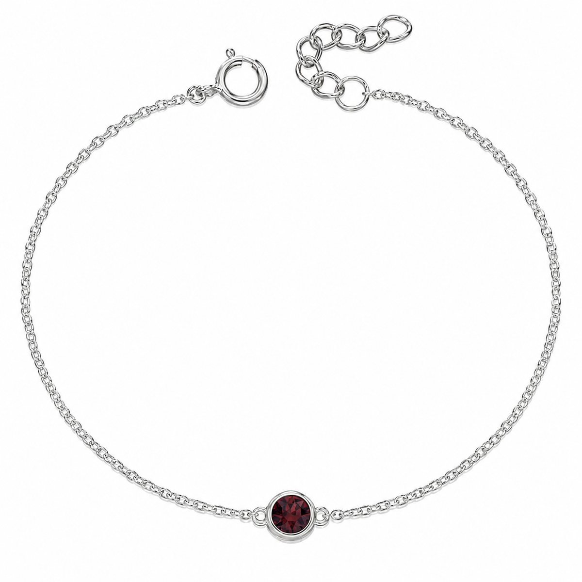 Silver Crystal Birthstone Bracelet