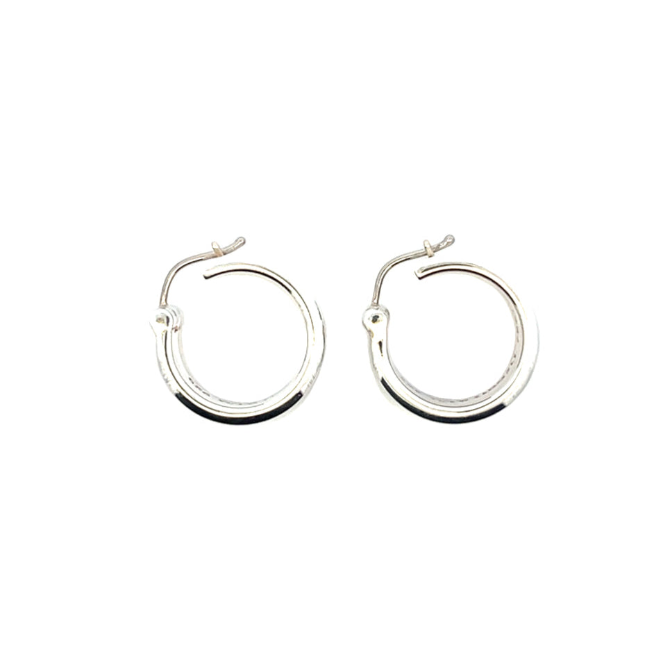 Tiffany & Co 1837 Sterling Silver Thick 10mm Hoop Earrings