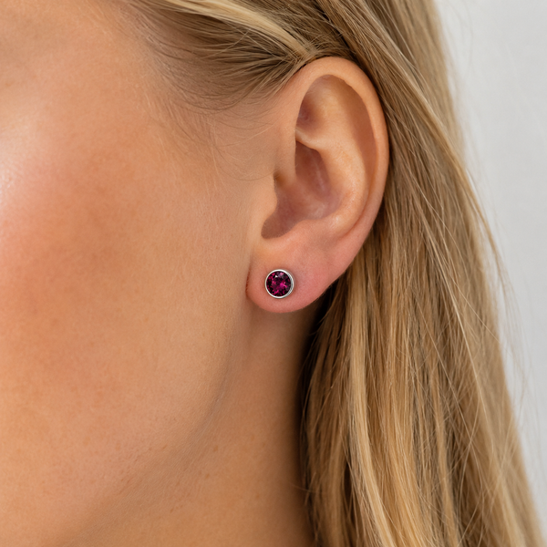 Silver Crystal Birthstone Earrings