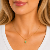 Gold Milgrain Birthstone Necklace