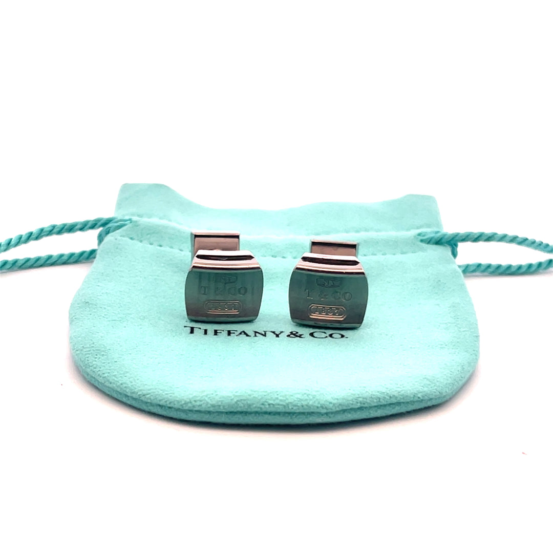 Tiffany & Co 1837 Titanium & Sterling Silver Square Cufflinks