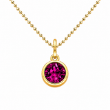 Gold Crystal Charm Birthstone Necklace