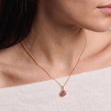 Gold Crystal Charm Birthstone Necklace