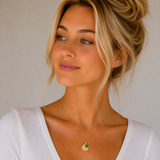 Gold Milgrain Birthstone Necklace