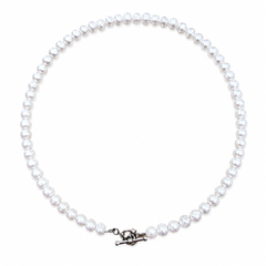 Pearl Charm Toggle Necklace