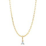 Gold Birthstone Paperclip Charm Necklace