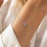 Silver Crystal Birthstone Bracelet