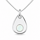 Silver Crystal Teardrop Birthstone Necklace