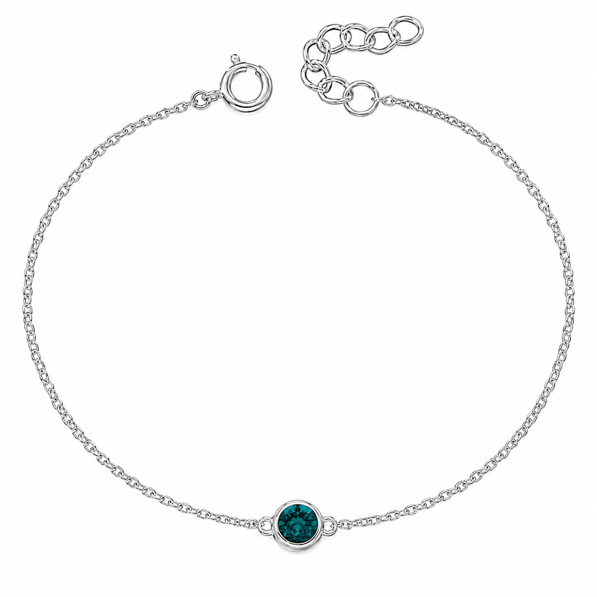 Silver Crystal Birthstone Bracelet