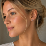 Silver Milgrain Birthstone Earrings