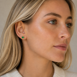 Gold Milgrain Birthstone Earrings