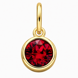 Gold Crystal Charm Birthstone Necklace