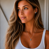 Silver Crystal Charm Birthstone Necklace