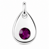 Silver Crystal Teardrop Birthstone Necklace