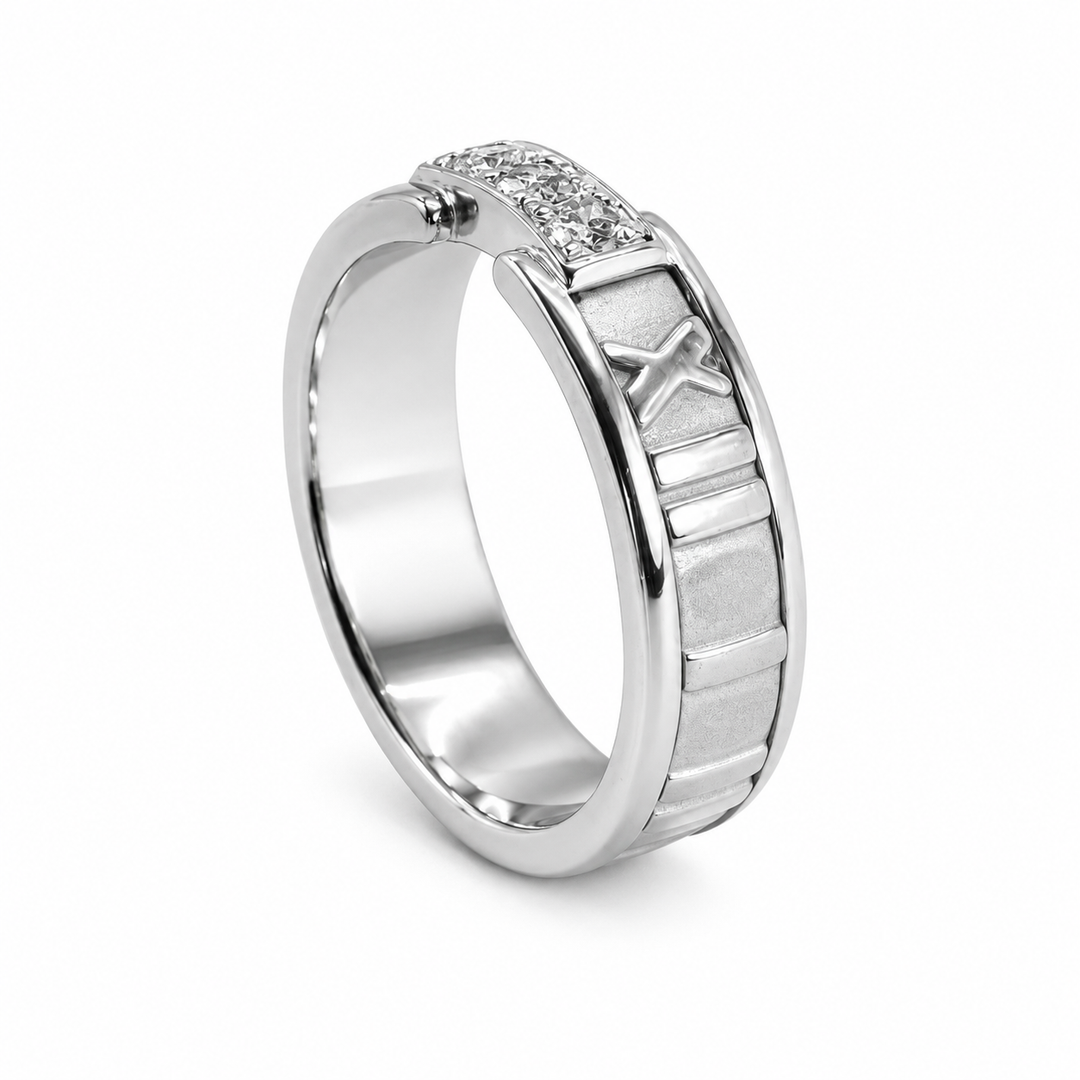 アクセサリー Tiffany & Co. Atlas ring big size Tiffany & Co Atlas Trilogy 18ct White Gold & 0.18ct Diamond Ring