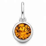 Silver Crystal Charm Birthstone Necklace
