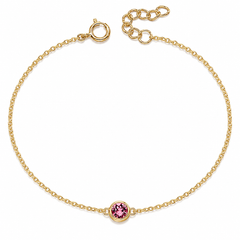 Gold Crystal Birthstone Bracelet