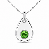 Silver Crystal Teardrop Birthstone Necklace