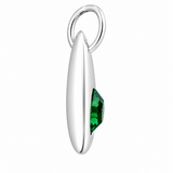 Silver Crystal Teardrop Birthstone Necklace