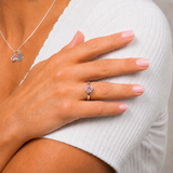 Silver Crystal Birthstone Ring