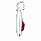 Silver Crystal Teardrop Birthstone Necklace