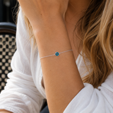 Silver Crystal Birthstone Bracelet