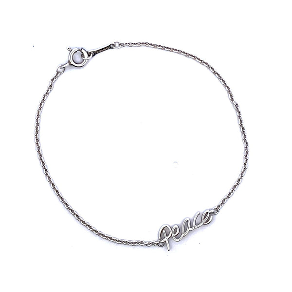 Tiffany & Co Palomas Graffiti Peace Sterling Silver Bracelet