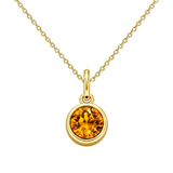 Gold Crystal Charm Birthstone Necklace