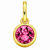Gold Crystal Charm Birthstone Necklace