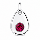 Silver Crystal Teardrop Birthstone Necklace