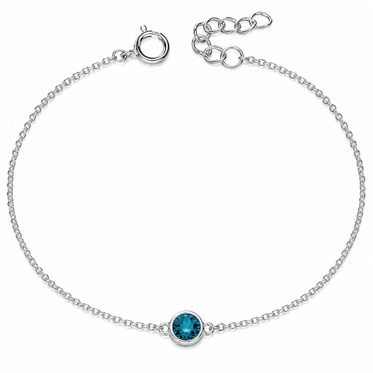Silver Crystal Birthstone Bracelet