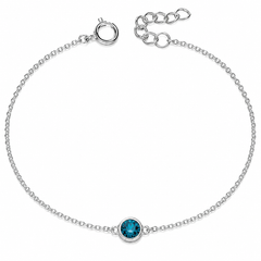 Silver Crystal Birthstone Bracelet