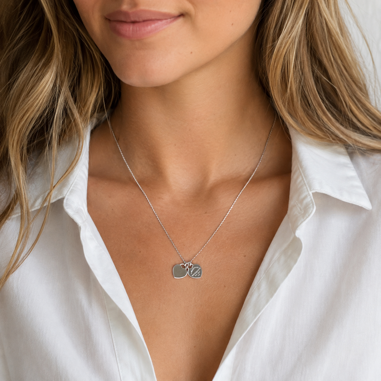 Tiffany & Co Return To Tiffany Double Mini Heart Tag Sterling