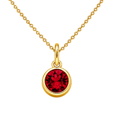 Gold Crystal Charm Birthstone Necklace