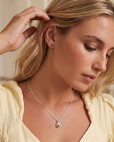 Silver Crystal Birthstone Stud  Earrings