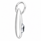 Silver Crystal Teardrop Birthstone Necklace