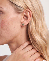 Silver Milgrain Birthstone Earrings