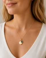 Gold Crystal Birthstone  Necklace