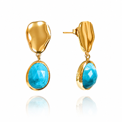 Gold Turquoise Drop Earrings