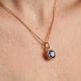 Gold Crystal Charm Birthstone Necklace