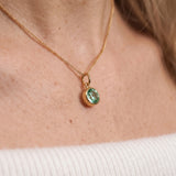 Gold Crystal Charm Birthstone Necklace