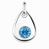Silver Crystal Teardrop Birthstone Necklace