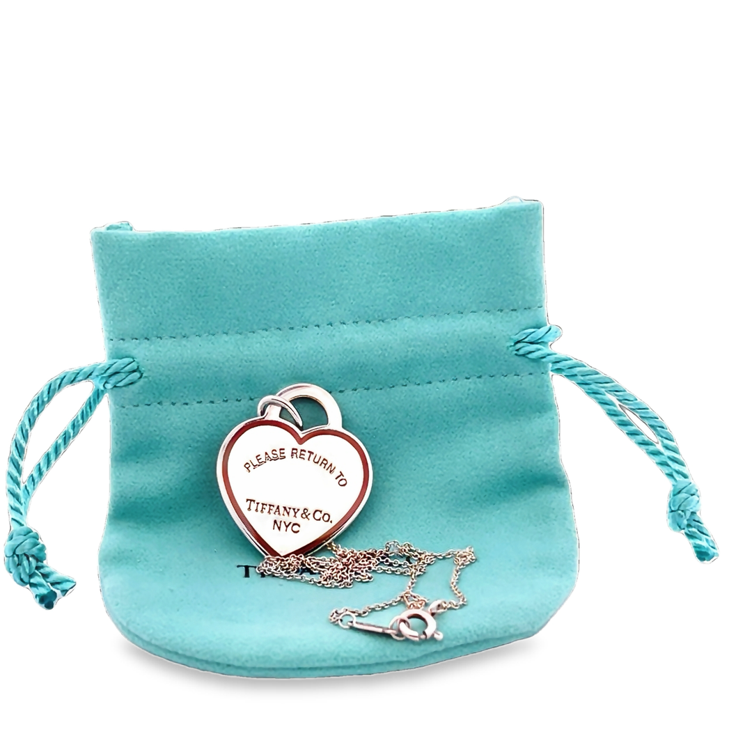 Tiffany & Co Return To Tiffany Large Sterling Silver & Red Enamel